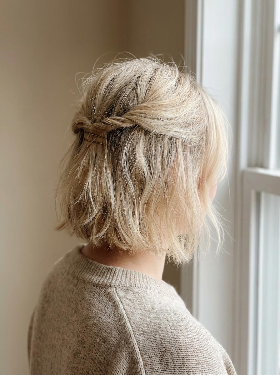 Mini Half-up Bob für feines Haar - Bob Frisur für feines Haar